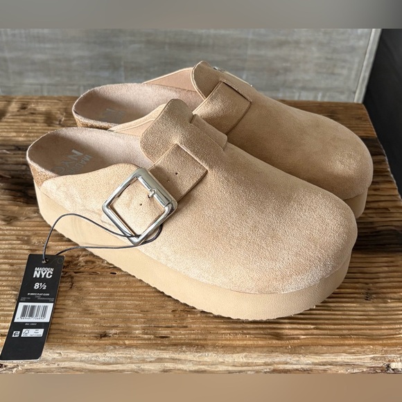Shoes - Tan Suede Kids Shoes with Silver Buckle